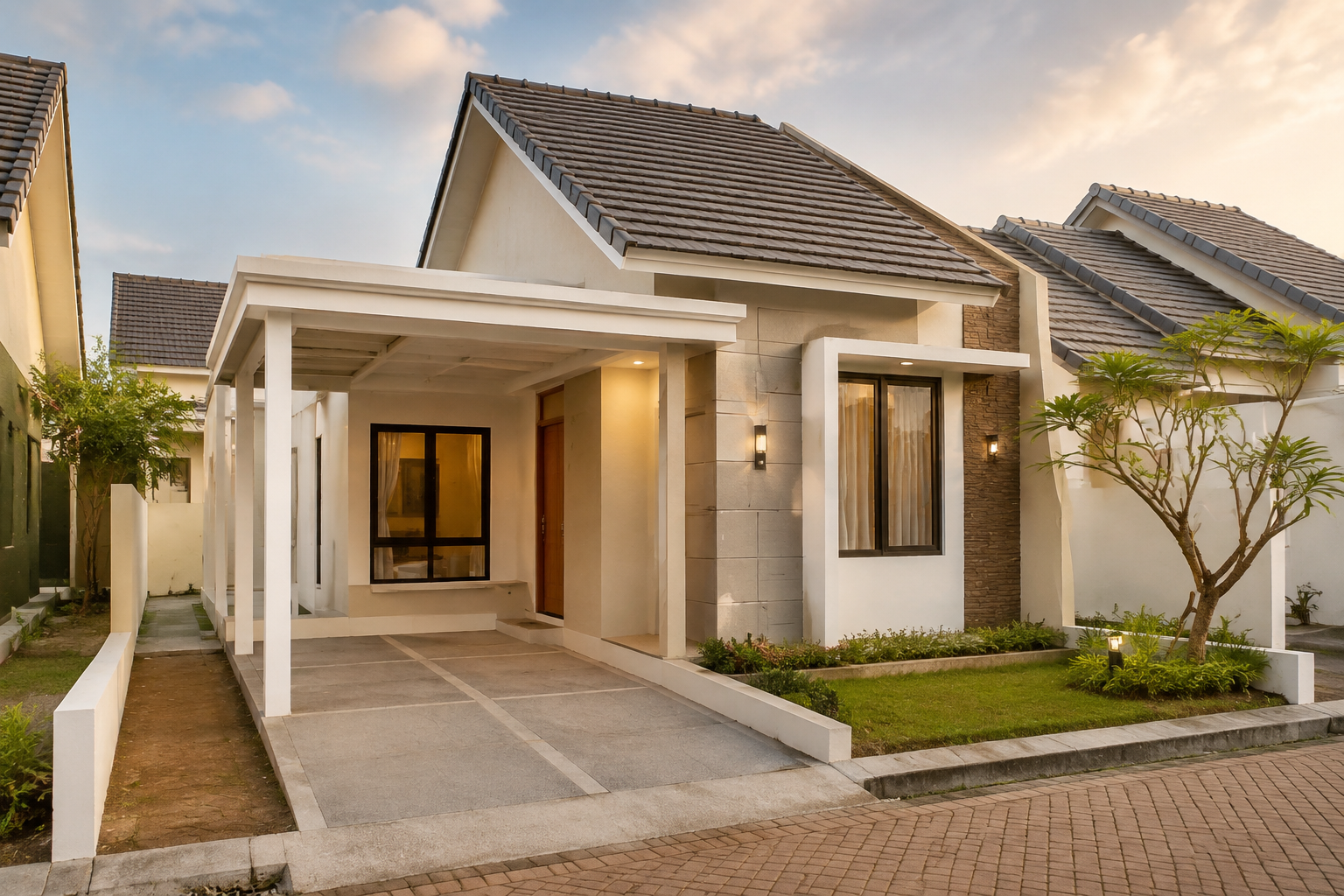 Visual konsep rumah non-subsidi satu lantai